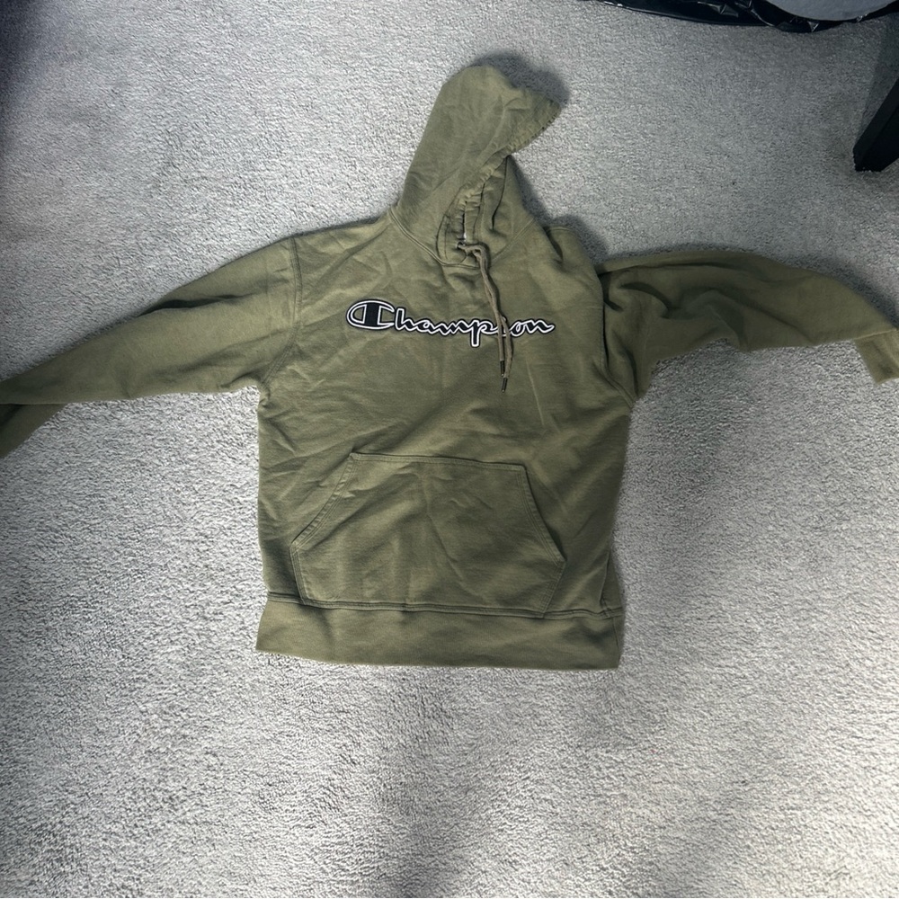 Champion Olive Hoodie with Logo